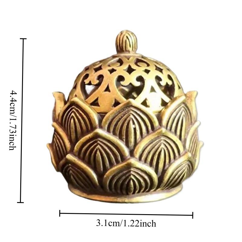 Mini Hollow Lotus Incense Burner for Home Use Offering Brass Small Incense Burner Handle Creative Antique Ornament