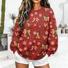 Women's Casual Christmas Print Crewneck Sweatshirt Long Sleeve Holiday Pullover Top