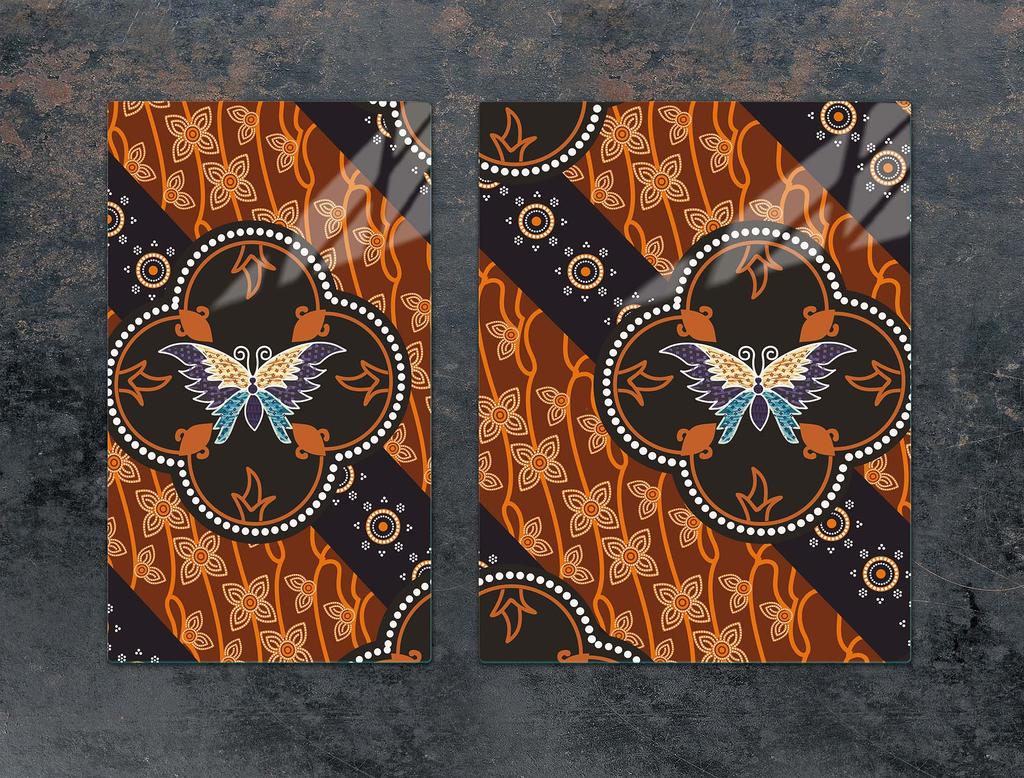 SZKLANA PŁYTA OCHRONNA NA KUCHENKĘ 70x52 MOTYL