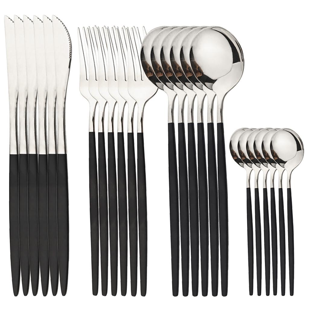 24-Piece Stainless Steel Western Steak Knife Set - Durable, Dishwasher Safe Home Kitchen Tableware Essentials
