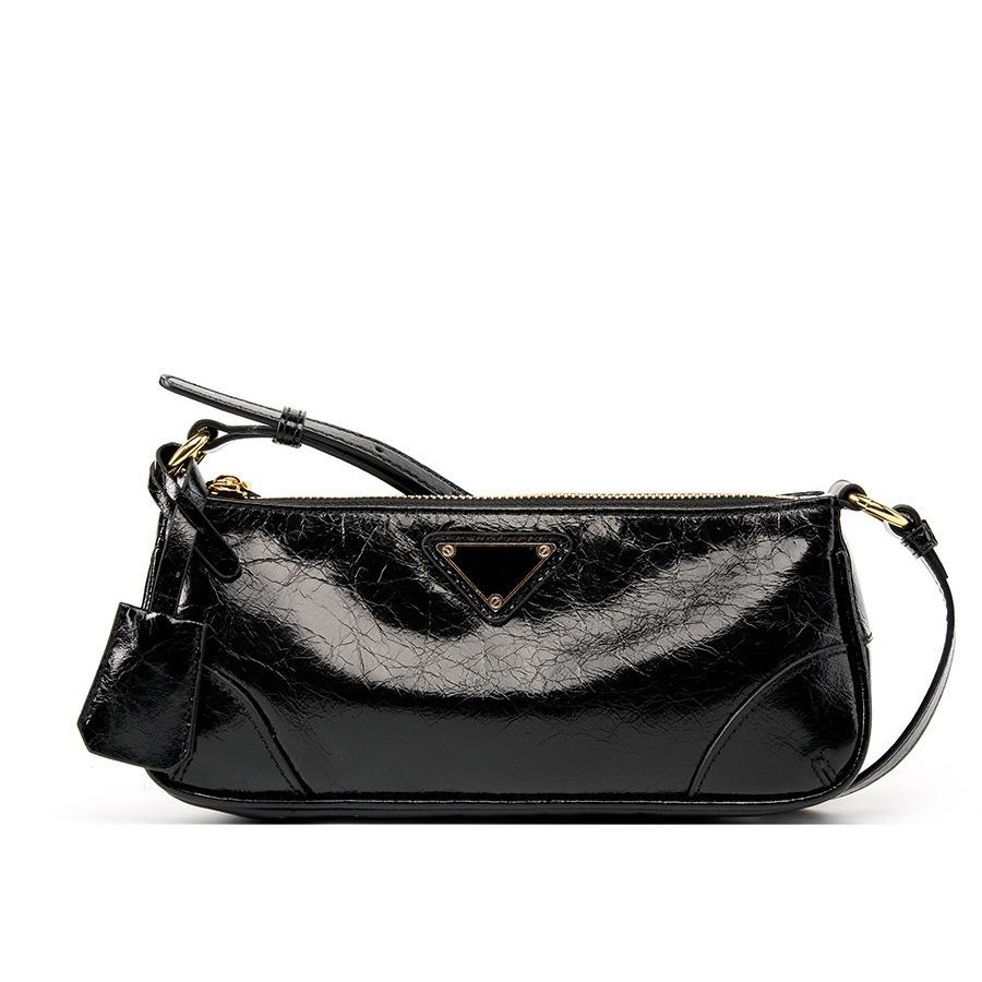 Cowhide Shoulder Messenger Bag Textured Commuter Underarm Women's Bag Baguette Bag