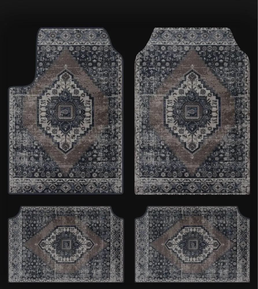 Set of Bohemian Style Floor Mat Universal Size Car Foot Mat American Retro Rugs for Bedroom Home Anti-slip Soft Rug