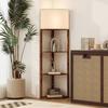 Corner Floor Light, with Shelves - Wood-Effect