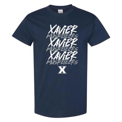 Xavier Muksteers Marker Repeat T-Shirt - Navy