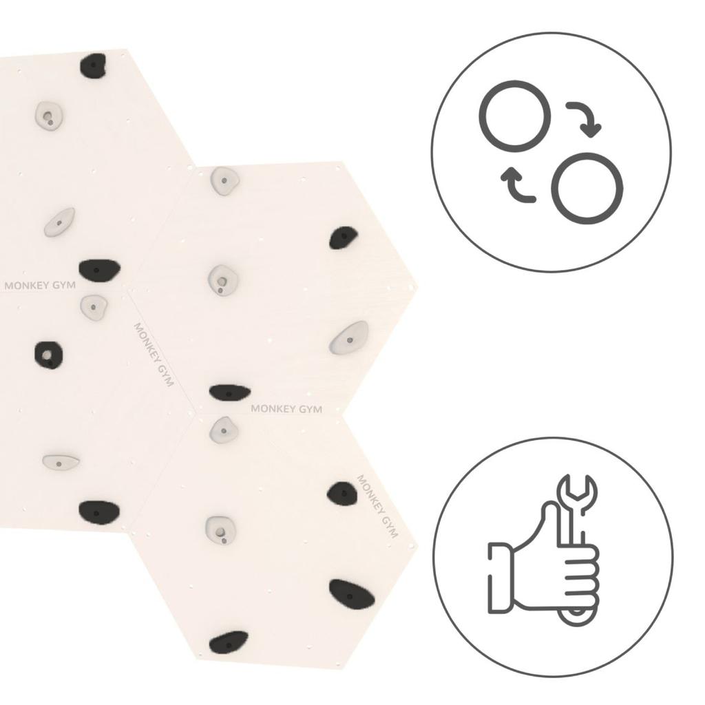 Climbing Wall Cube 4 White - Grasps Black And White