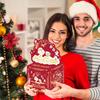 Red Christmas Themed Stripe Box Gift Wrap Holiday Event Supplies Decoration
