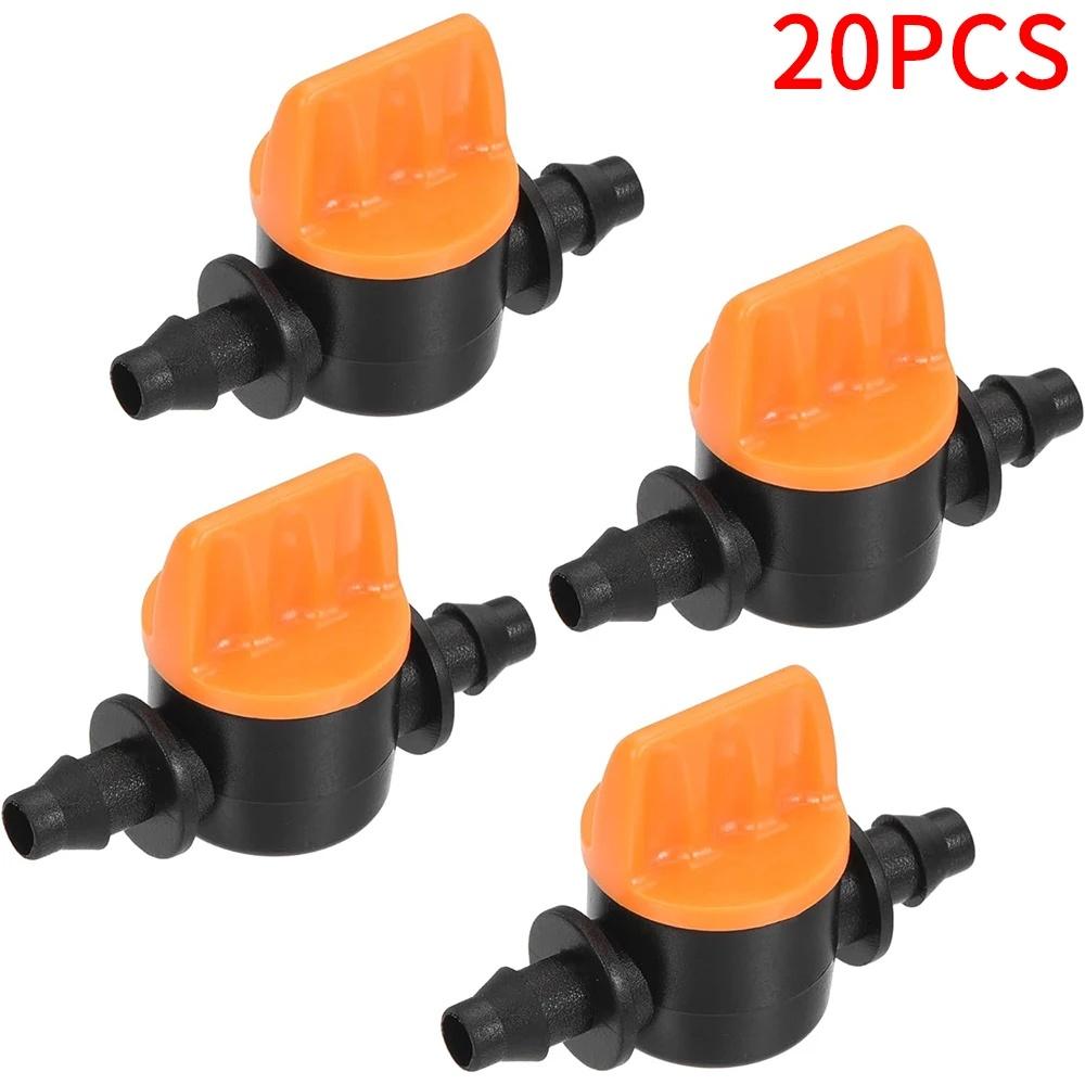 

20Pcs Hose Valve Garden Tap Connectors for Drip Irrigation System, 4/7mm Water Flow Control Fittings