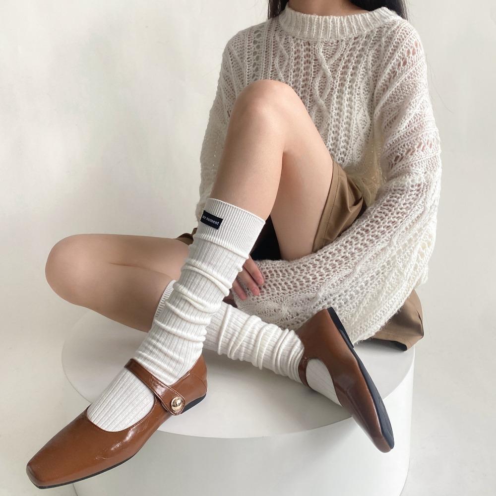 English Letters Calf Socks High Tube Knitted Stocking Fashion Knee-high Socks  Winter