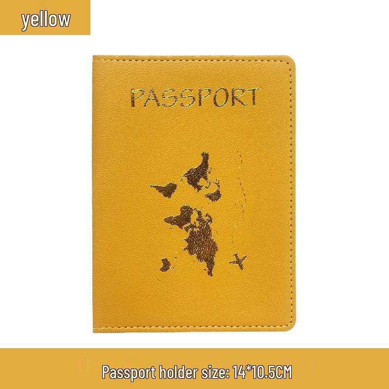 Customizable PU Leather Passport Cover with Hot Stamped Logo, Map, Luggage Tag, & Passport Holder Set