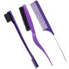 Hair Comb Three-Piece Set Highlight Dyeing Tip Tail Comb Eyebrow Brush Broken Hair Wig Styling Comb Disc Hair Set Hair Tools Household
