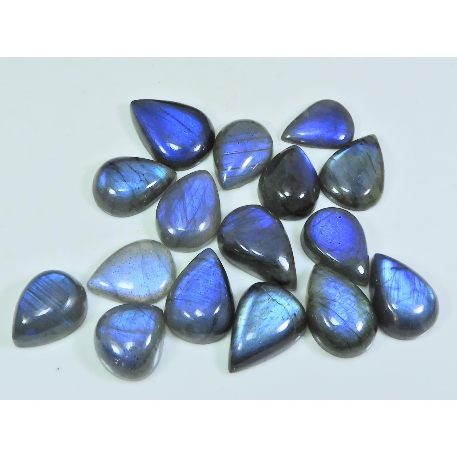 

12X17-12X15MM Natural Blue Labradorite Pear Cabochon Gemstone 16Pcs Lot SY-315