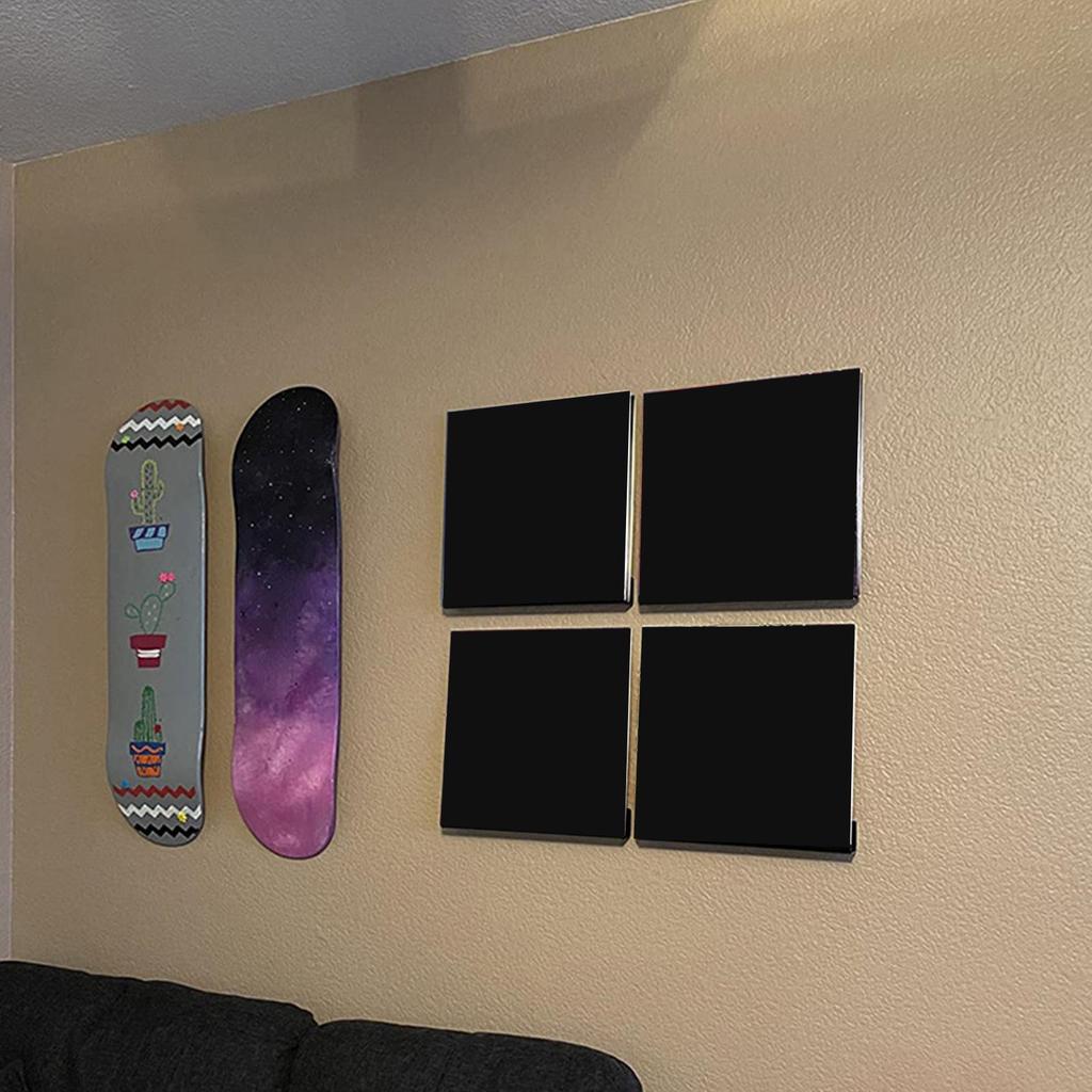 Record Wall Shelf 12-inch Black Floating Acrylic Shelf Wall Mount Disc Display Rack for Home Dorm Office Apartment Living Room