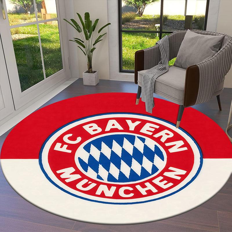 FC Bayern Munchen Round Area Rug,Carpet Rug for Living Room Bedroom Sofa Playroom Decor,Non-slip Floor Mat