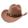 European and American Ethnic Style Top Hat Western Cowboy Hat Tibetan Performance Hat Retro Woolen Jazz Hat
