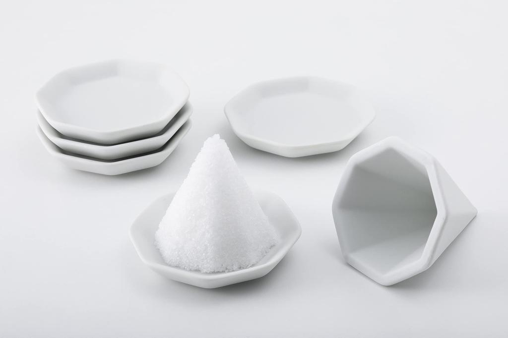 Kamidana no Sato Octagonal Salt Mound Set (Small) + 500g of Purifying Salt for Offerings, Purification, and Purification