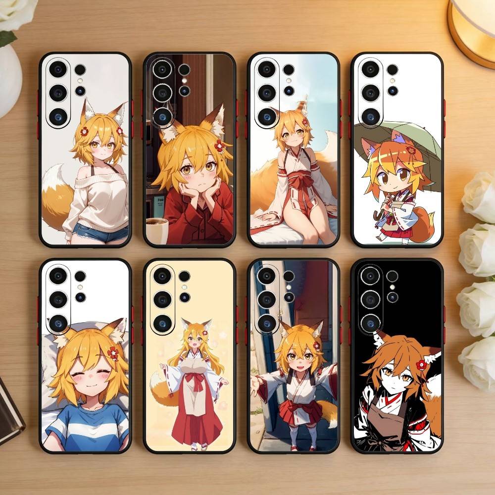 The Helpful Fox Senko-san Senko Phone Case For Samsung S26,S25,S24,S23,S22,S21,S20,Ultra,Plus,FE Black Soft Cover