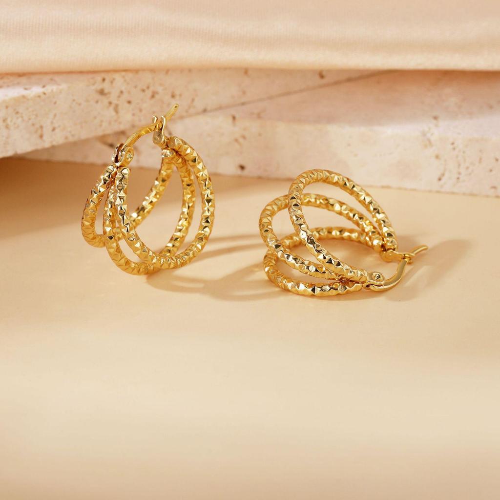 2025 Titanium Steel Twisted Braid Earrings - Light Luxury, New Style