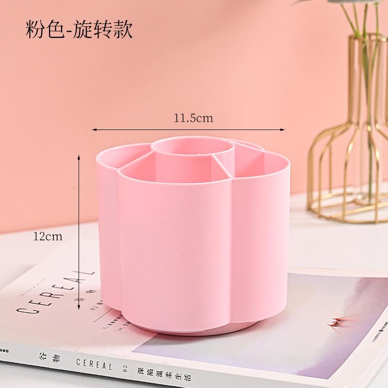 360 Degrees Rotating Pen Holder Large Capacity Pen Container Simple Desk Organizer Pencil Storage Box Students Stationery