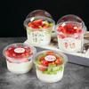 50/100Pcs 250ML Disposable Salad Cup Transparent Plastic Dessert Cups Bowls Container with Dome/Flat Lids for Ice Cream Cupcake