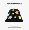 Japanese Sweet Star Rabbit Fur Fisherman Hat Women's Winter Warm Plush Bucket Hat Versatile Plain Face Small Basin Hat