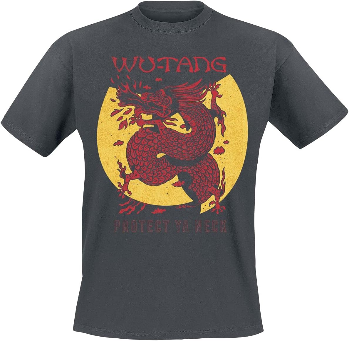 Wu Tang Clan T Shirt Inferno Logo Official Mens Charcoal Grey Size M S