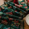 Christmas Chenilles Table Runner With Colorfast Woven Design And Tassels For Festives Home Dining Atmosphere Decoration