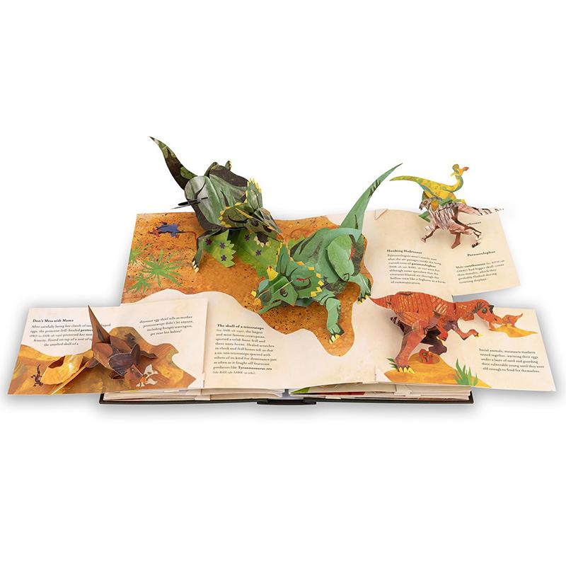 Enciclopedia 3D Prehistorica Dinosauri Libro Illustrato Pop-Up Pieghevole di Interesse Dinosauri Divulgazione Scientifica Regali per Bambini
