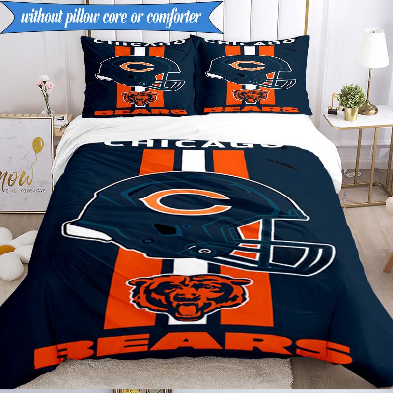 Chicago Bears  3pcs Bedding,Including 1pc Duvet Cover And 2pcs Pillowcases Perfect for Christmas,Ideal for Bedroom, Dormitory