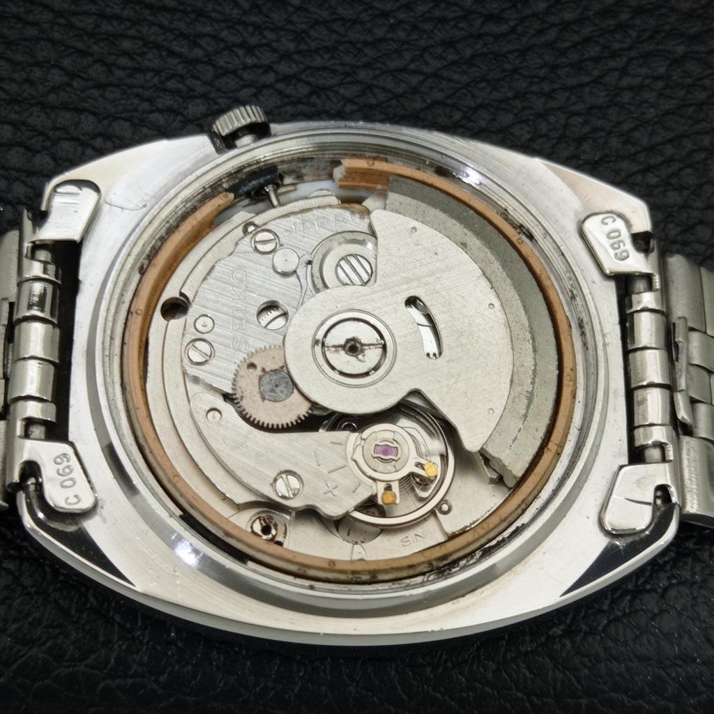 GENUINE VINTAGE SEIKO 5 AUTOMATIC 7019A JAPAN MENS SILVER DIAL WATCH a709190-1