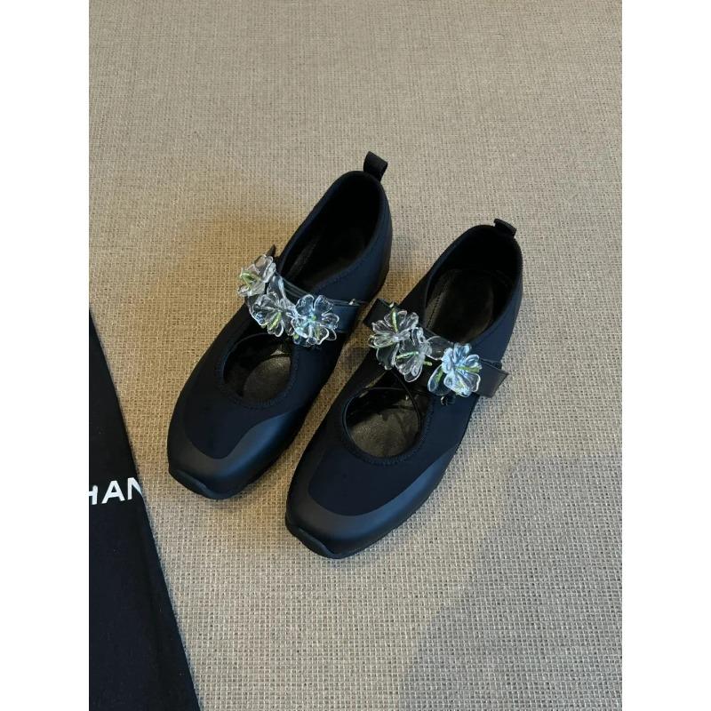 Fashion Ballet Sport Style Flat Bottom Mary Jane Shoes One Strap Polyurethane Insole Rubber Outsole Adult Casual Shoes