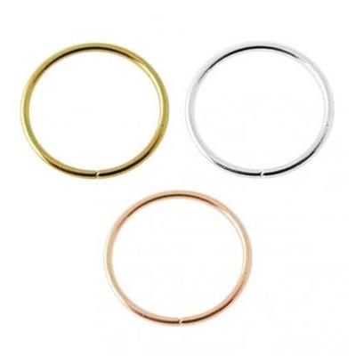 Precious Stone Jewelry Nose Ring Ring Seamless In 14-carat Gold, Diameter 8 Mm Box of 3 Rings
