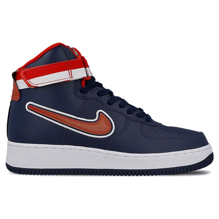 New Nike Air Force 1 High Sport Nba Midnight Navy University Red AV3938-400