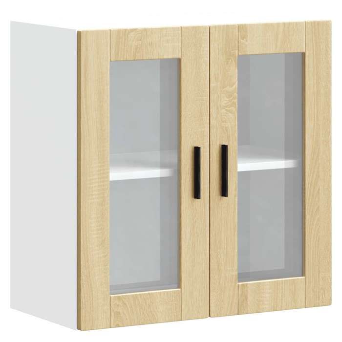 VidaXL Kitchen Wall Cabinet and Glass Door Porto Sonoma Oak 854150