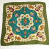 Used Excellent Condition TRUSSARDI Silk Scarf, Green Tones, Jewelry Pattern