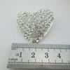 5 pièces Gros Boutons Métal Strass Cœur à Tige pour Vêtements DIY Couture Bouton Décoratif Fournitures d'Artisanat