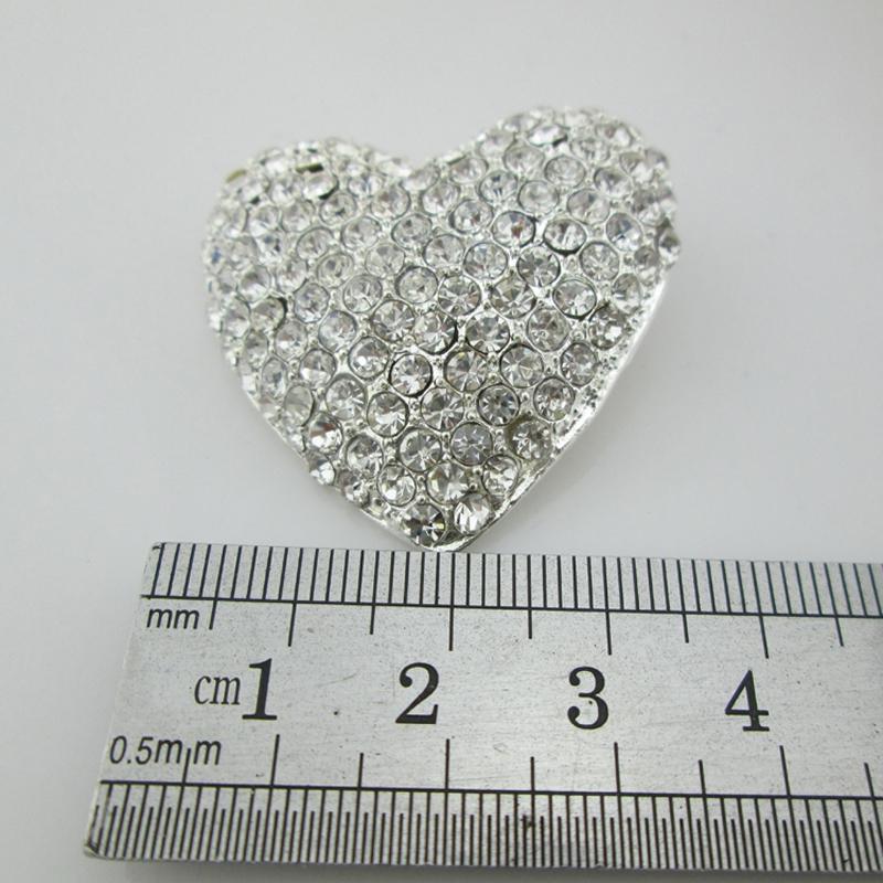 5 pièces Gros Boutons Métal Strass Cœur à Tige pour Vêtements DIY Couture Bouton Décoratif Fournitures d'Artisanat