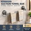 No-Drill Vacuum Suction Towel Rack, Space Aluminum, for Bathroom and Toilet