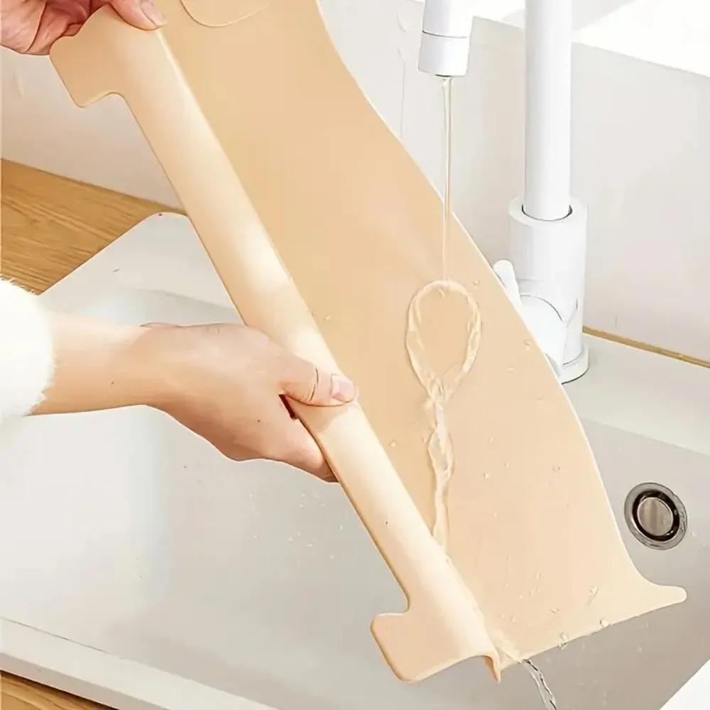 1pc Silicone Splash Guard with Suction Cups Kitchen Sink Divider Waterproof Dish Washing Barrier Anti Splash Protector