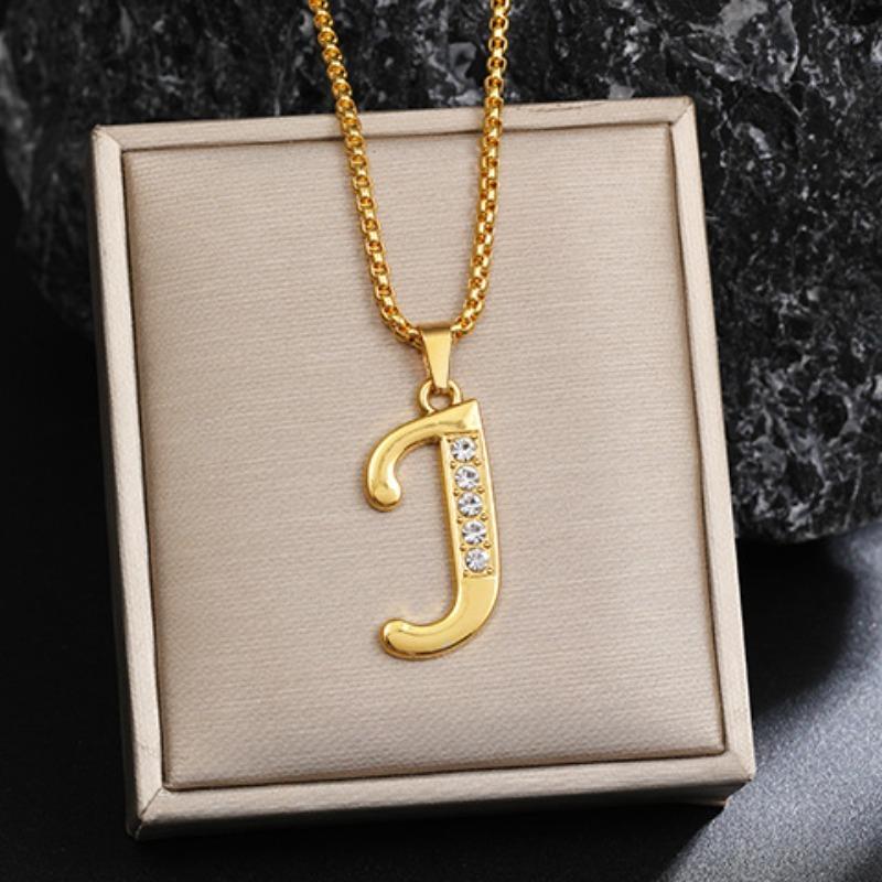 Nový 26 diamantový náhrdelník s anglickými písmeny pro muže a ženy, trendy a kreativní náhrdelník s přívěskem osázeným diamanty