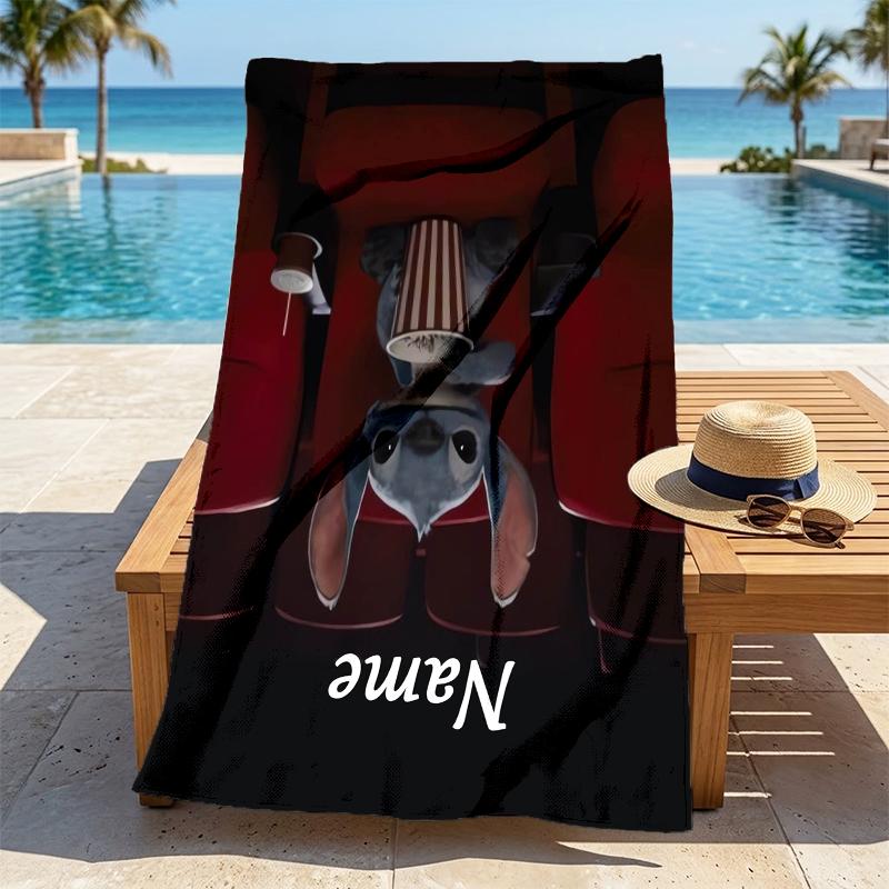 Custom Name Love Stitch Stylish Digital Printing Beach Towel Quick‑Drying Absorbent Blanket for Beach Pool Gym Travel