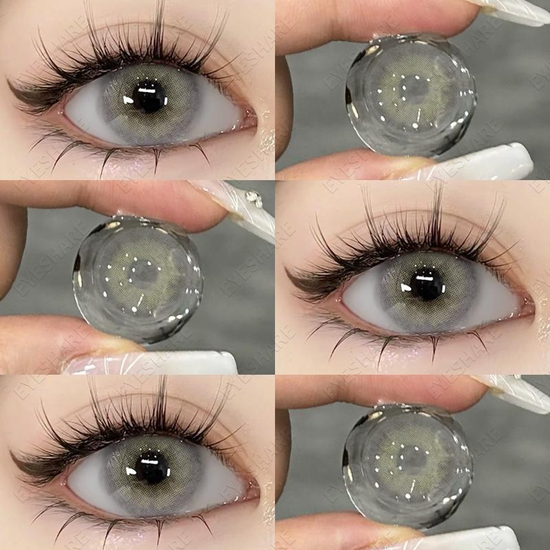 EYESHARE Brown Colored Contact Lens Natural Soft Contact Lenses for Eyes Fashion Decoration 14.2mm Yearly 2pcs=1 Pair