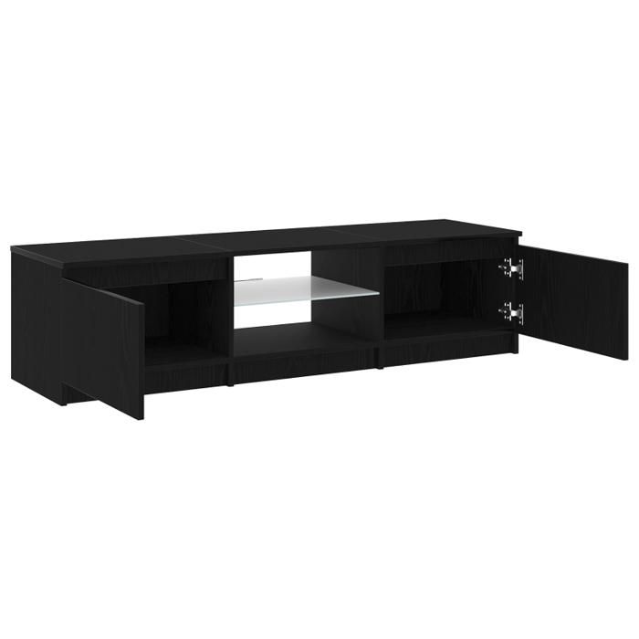 Έπιπλο TV - vidaXL - Μαύρη Δρυς - Πολύχρωμα LED - 140x40x35,5 εκ.