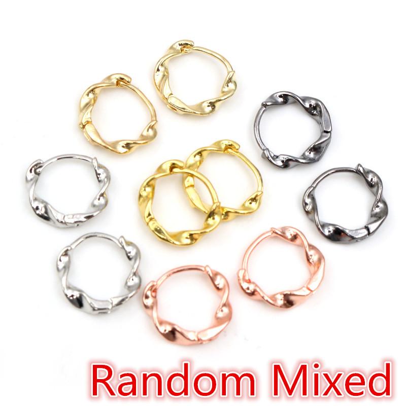 10pz Cerchi per Orecchini Fai da Te Clip 14x13mm Ottone Intrecciato Orecchini Accessori per Creazione Gioielli Componenti
