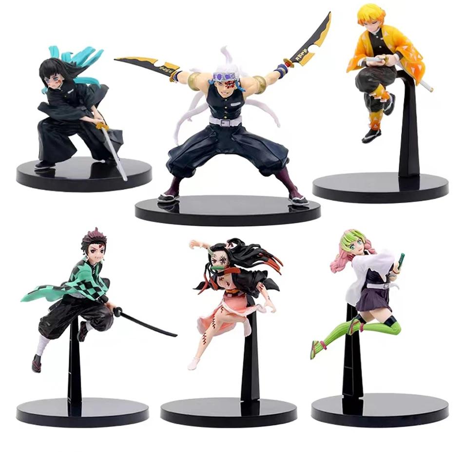 The s 19-24CM Anime Demon Slayer Kanroji Mitsuri Kamado Tanjirou Kamado Nezuko Action Figure Model Toy gIFT