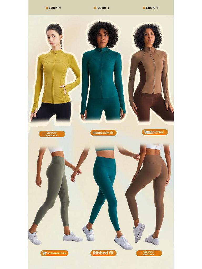 Women's Long-Sleeve Quick-Dry Yoga Top: Nude Open Back, Breathable, Loose Fit, Sun Protection for Running and Fitness.