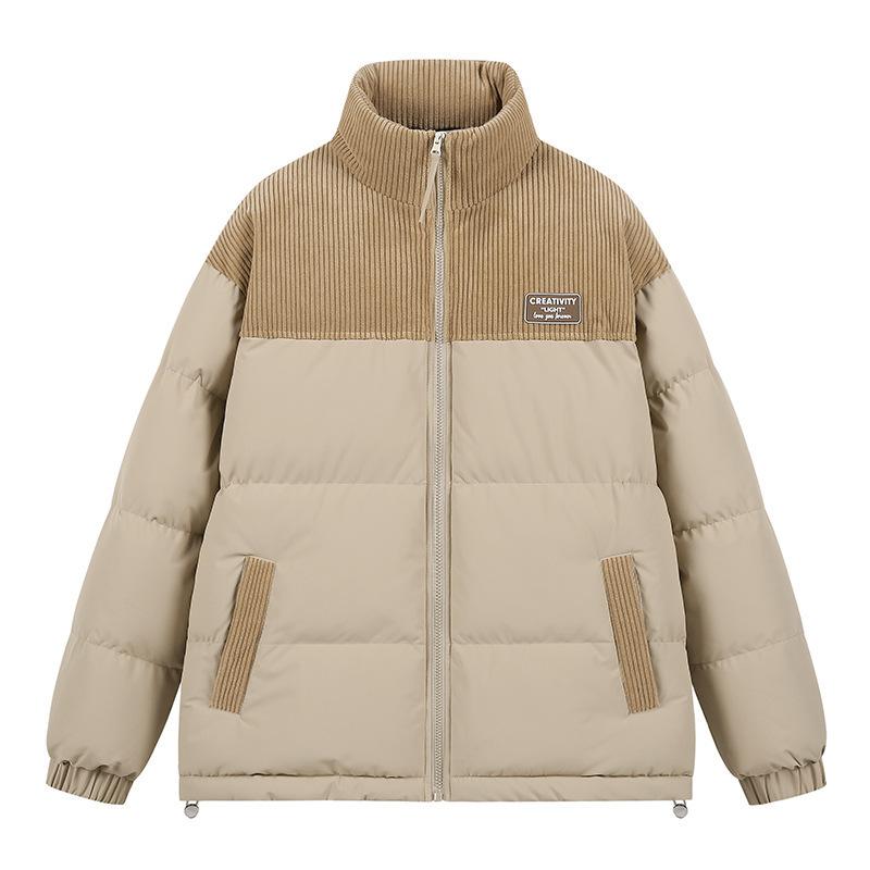 Свободная вельветовая пуховая куртка мужская 2026 Зима Новая Парная свободная утепленная куртка Утолщенная утепленная куртка S