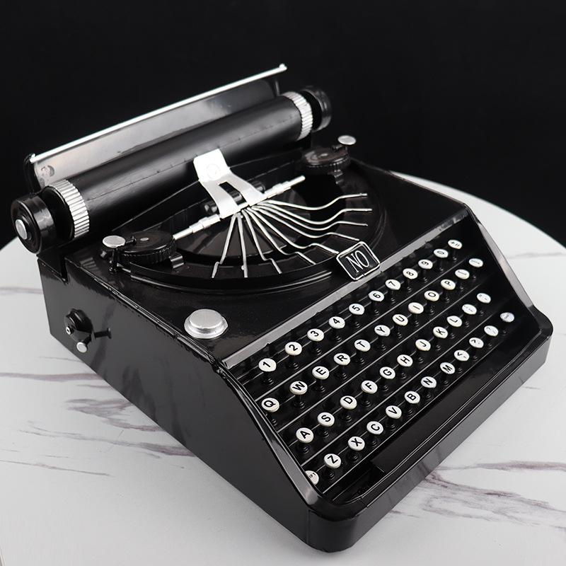 Vintage Typewriter Tinplate Ornament for Display & Photography Props
