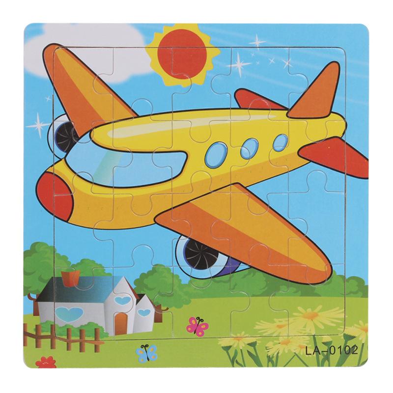 20pcs Wooden Animal PuzzleEducational Learning Toys Kids Cartoon Animals Vehicle Wood Jigsaw Puzzle for Children