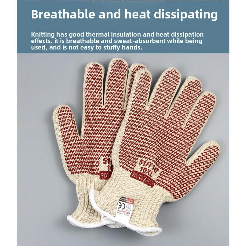 250 degree high temperature resistant gloves pure cotton insulation gloves oven mitts insulation abrasion resistantnon-slip gloves