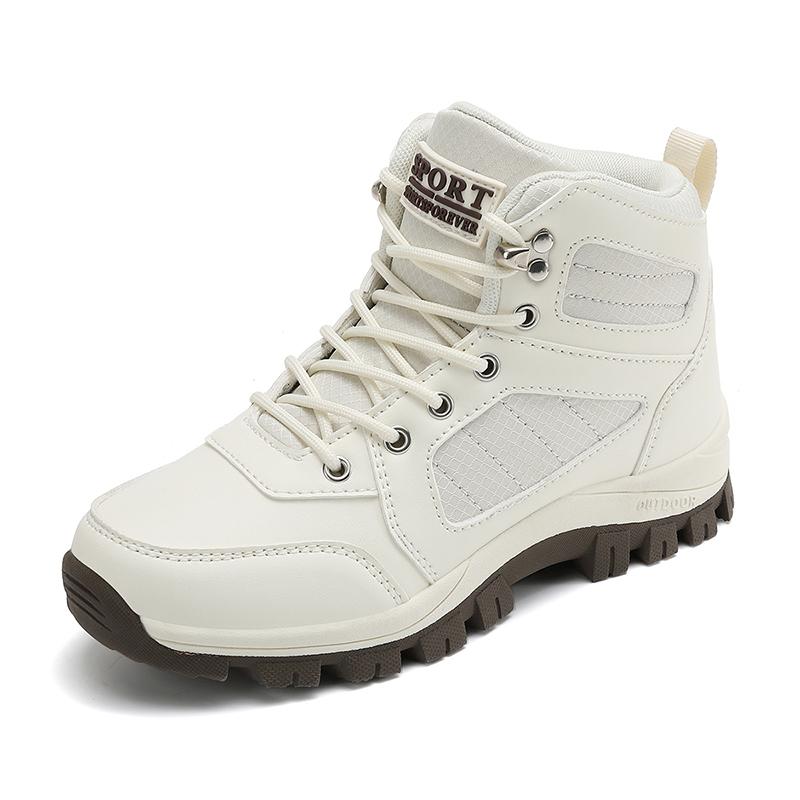 

Women Sports Shoes White Casual Non Slip Running Shoes Outdoor Hiking Climbing Waterproof Breathable Lace Up Platform Sneakers 38